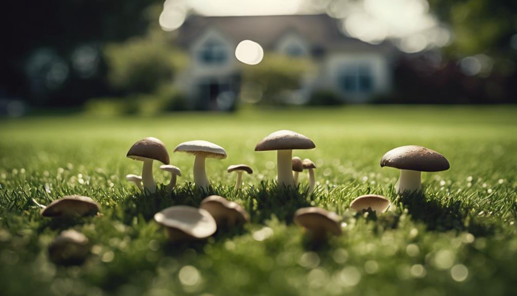 removing mushrooms from lawn